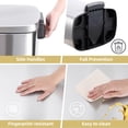 thumbnail image 6 of Kitchen Trash Can, Smudge Resistant Rectangular Garbage Can with Soft-Close Foot Pedal, Brushed Stainless Steel, 50 Liter/13 Gallon, 6 of 8