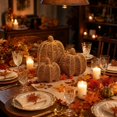 thumbnail image 3 of QLUEWX Hand-Woven Rattan Pumpkin Tabletop Ornament, Hollow Wicker Pumpkin Decor, Rustic Farmhouse Fall Thanksgiving Halloween Shelf Mantel Home Decoration, 3 of 5