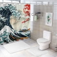 thumbnail image 7 of Orinice Wave Tree Red Sun Bathroom Decor Set Polyester Fabric Shower Curtain with Hooks 36x72, 7 of 7