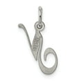 thumbnail image 4 of FB Jewels Sterling Silver Rhodium-plated Small Fancy Script Initial N Charm, 4 of 4