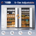 thumbnail image 6 of Metal Storage Cabinet with 2 Locking Doors and 5 Adjustable Shelves, 72" Garage Storage Cabinet Steel Lockable for Office,Home,Garage, 6 of 17
