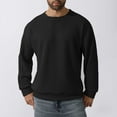 thumbnail image 3 of hopeusnice Men's Solid Color Long Sleeve Crew Neck Sweatshirt Basic Ribbed Knitted Jumper Tops Black XXL, 3 of 6