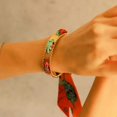 thumbnail image 5 of Colorful Silk Scarf Bracelet Hollowed out Open Cuff Bangle Adjustable Wrist Jewelry Party Date Accessory for Women yellow blue, 5 of 5