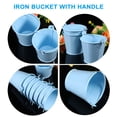thumbnail image 3 of Viveous Metal buckets, 4Pcs Small Tin Pails with Handles Hanging Flower Bucket Plants Pots Planter for Wedding Party Favors Blue, 3 of 11