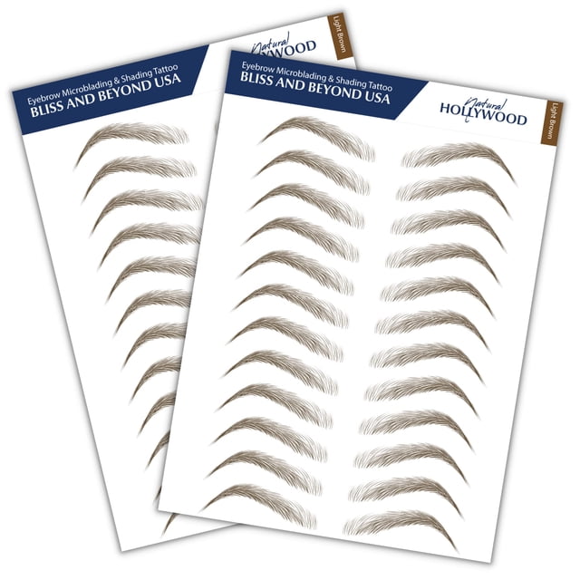 Pegatinas para tatuajes de cejas Bliss and Beyond USA, 2 hojas