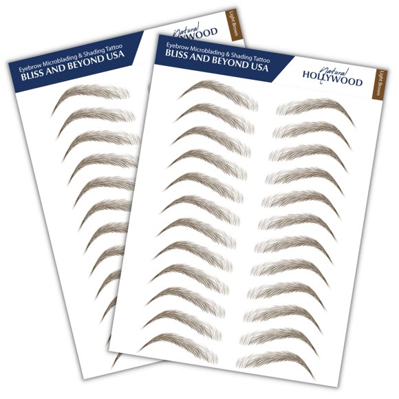 Pegatinas para tatuajes de cejas Bliss and Beyond USA, 2 hojas