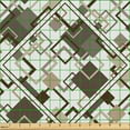 thumbnail image 2 of Ambesonne Geometric Fabric by the Yard Upholstery, Abstract Earthy Squares, 5 Yards, Dark Cocoa Ecru and White, 2 of 5