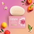 thumbnail image 3 of Caress Bar Soap for Women, Daily Silk White Peach & Orange Blossom for All Skin, 3.75 oz 4 Body Bath Bars, 3 of 5