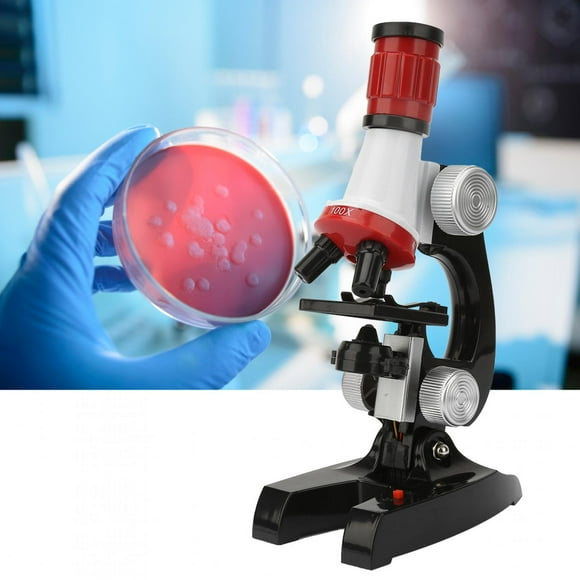 Kids Compound Trinocular Microscope Toys, Students Children Beginner Educational Biological Accessory Hand Held Microscope Kits With Slides For Home School