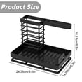 thumbnail image 3 of MOQIN Large Kitchen sink Organizer Caddy Sponge Scrubber Brush Dishrag Dishcloth Holder Rack with Drain Pan Tray Countertop Stainless Steel Rustproof,Kitchen Counter Accessories & Storage Rack, 3 of 7
