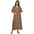 thumbnail image 1 of Moomaya Robe Longue Maxi de Maternité Imprimée pour Femmes, Kaftan Boutonné en Coton, 1 of 5