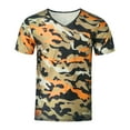 thumbnail image 3 of Men's Camouflage T-Shirt Sports Fitness Short Sleeve Military Camo Vintage Shirt Brown L, 3 of 5