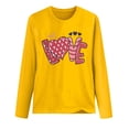 thumbnail image 3 of WREESH Breast Cancer Awareness T-Shirts Women Letter Love Printed T-Shirts Casual Basic Long Sleeve Round Neck Pullover Comf Workout Tops Yellow A, 3 of 3
