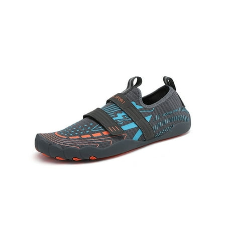 

Woobling Women Men Beach Shoe Fitness Aqua Socks Barefoot Water Shoes Surf Sneakers Comfort Quick Dry Breathable Gray Blue 9