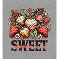 thumbnail image 2 of Sweet Strawberries Youth Heather Gray Crew Neck Short Sleeve Tee-XS, 2 of 4