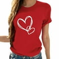 thumbnail image 2 of ICHUANYI Valentines Heart Print T-Shirt for Women Graphic Tees Casual Short Sleeve Summer Tshirts Tops, 2 of 7