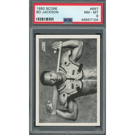 Bo Jackson 1990 Score Bat on Shoulders Baseball Card #697 Graded PSA 8