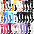 thumbnail image 2 of Men's Running Compression Socks Basketball Cycling Socks Medical Prevention Varicocele Travel Cute pattern 3 S-M EU35-40, 2 of 6