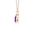 thumbnail image 2 of ANGARA Natural Solitaire Pear-Shaped Amethyst Flame Pendant in 14K Rose Gold for Women (Size-7x5mm) | February Birthstone, Birthday, Anniversary, Jewelry Gift for Women | Natural Amethyst Necklace, 2 of 7
