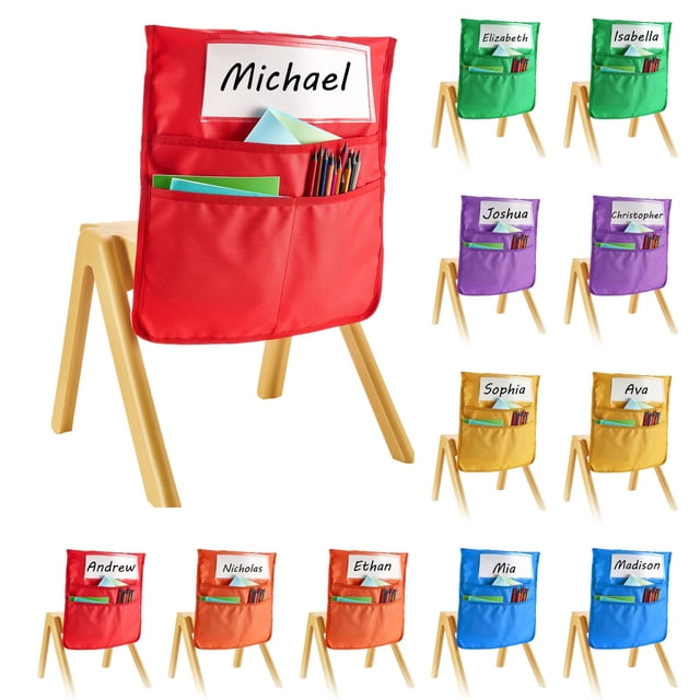 Organizadores para sillas VEVOR, paquete de 12 unidades de 43x48 cm con etiqueta para nombre