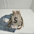 thumbnail image 5 of Canvas Quilted Drawstring Backpack, 5 of 5