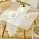 thumbnail image 5 of Camino de mesa de encaje blanco y poliéster hueco para la mesa de comedor y la decoración del hogar, 5 of 6
