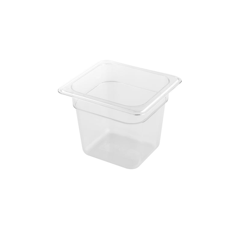 Met Lux Rectangle Clear Plastic Full Size Cold Food Storage Container - 6 inch Depth - 10 Count Box