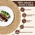 thumbnail image 4 of 6 Manteles Individuales Tejidos Redondos, Tejido Rústico manteles Individuales, Mantel Individual de ratán Natural de 30 cm para Mesa, Resistentes al Calor y Antideslizantes, 4 of 9