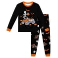 thumbnail image 5 of Kids Halloween Pajamas Size 4-5 Years Childrens Halloween Nightwear Long Sleeve Top with Pants Cozy Set Girls Pajama Set Black, 5 of 6