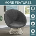 thumbnail image 2 of Round Saucer Chair Cover, Moon Chair Slipcovers Velvet Stretch Moon Chair Cover Soft Saucer Chair Slipcover for Living Room -Grey-Medium, 2 of 8