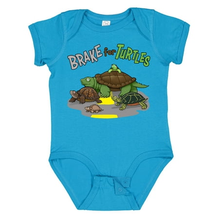 

Inktastic Brake for Turtles- Turtle Crossing Gift Baby Boy or Baby Girl Bodysuit