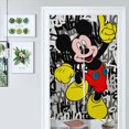 thumbnail image 3 of Cortina de puerta de Mickey Mouse, cortina opaca para puerta de 34 x 57 pulgadas, cortina divisoria de privacidad para decoración del hogar, dormitorio, cocina, 2 paneles, 3 of 6