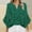 Green, variant on GaThRRgYP Women's Summer Short Sleeve Blouse Tops for Casual Wear,Women's Fashion 3/4 Sleeve Round Neck Loose Blouse Wine L