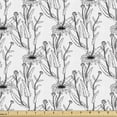 thumbnail image 1 of Floral Fabric by the Yard, Hand Drawn Plants Sketch Along Monochrome Chamomiles Pattern, Decorative Upholstery Fabric for Chairs & Home Accents, Charcoal Grey and White by Ambesonne, 1 of 5