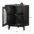 thumbnail image 3 of Vividwood Floor Corner Cabinet with Doors and Shelves, Fluted Storage Cabinet Freestanding Corner Cabinet for Bathroom, Kitchen, Living Room, Black, 3 of 8