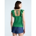 thumbnail image 4 of Free Assembly Women's and Women's Plus Square Neck Cotton Sweater with Flutter Sleeves, Sizes XS-4X, 4 of 6