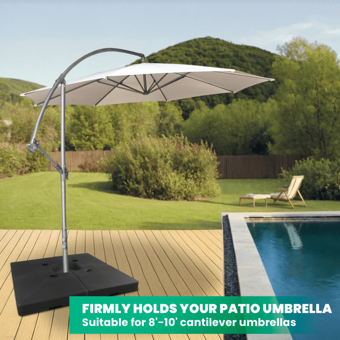 Patio Umbrella Base Stand, Water-Sand Mix Fill, 356 lbs Filled Weight, Umbrella Base Stand, Backyard, Lawn, Porch