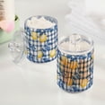 thumbnail image 2 of Yayeee 2 Pack Qtip Holder Bathroom Cotton Swab Canister with Lid Clear Dispenser Set, Light Lemon, 2 of 6
