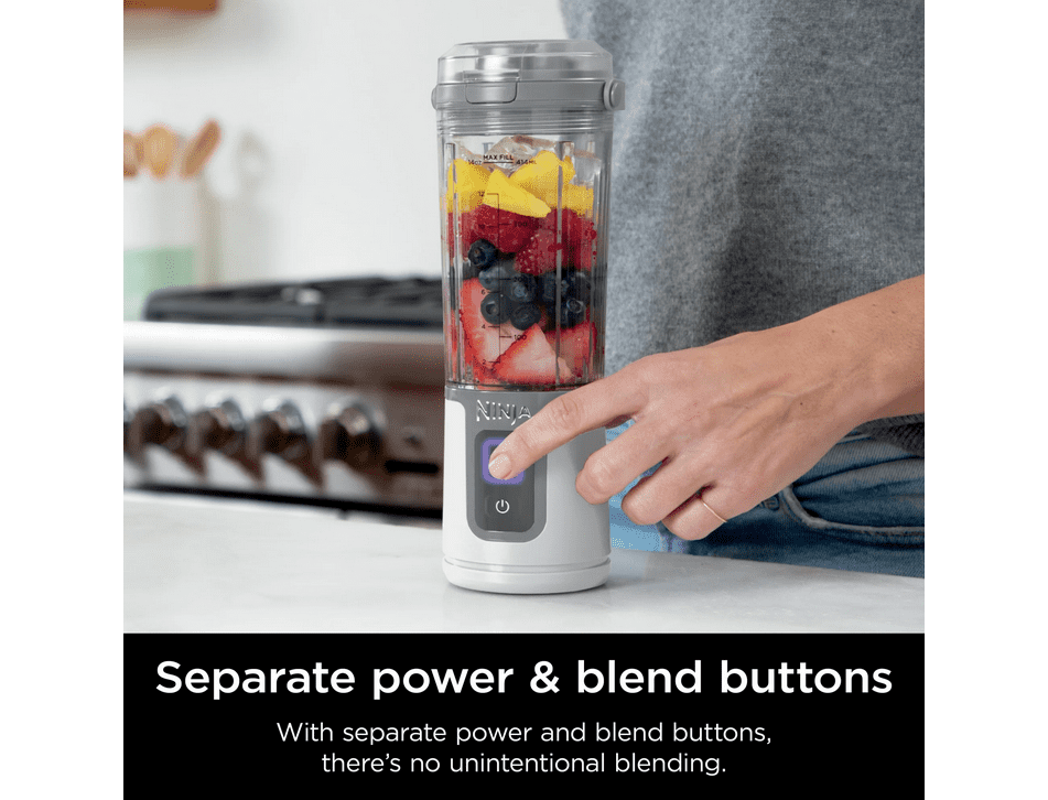 Restored Ninja Blast 16 oz. Personal Portable Blender with Leak Proof Lid and Easy Sip Spout, Perfect for Smoothies, White, BC100WH (Refurbished)