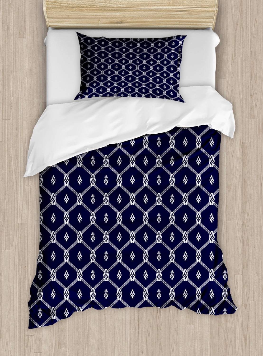 Geometric Duvet Cover Set, Ornamental Nautical Themed ...