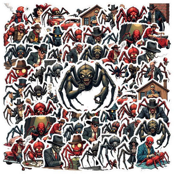 Vinyl Mobster Stickers Waterproof Spider Stickers Assorted Colors for Notebooks Laptops