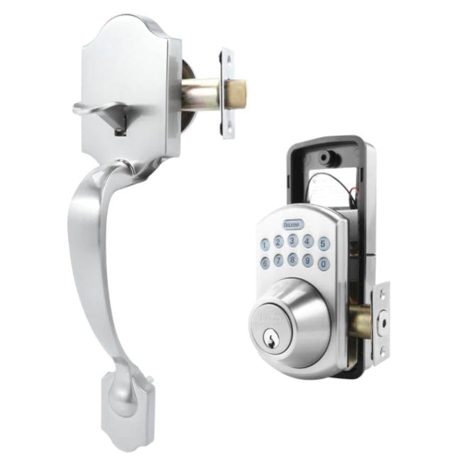 Toledo Cordoba Electronic Handleset with Remote Access in Satin Nickel Finish