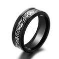 thumbnail image 3 of Titanium Steel Carbon Fiber Dragon Ring Material Style Simple Stylish Features Plating Color Image Color Image, 3 of 7