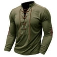 thumbnail image 6 of Baqcunre Long Sleeve Tee Shirts For Men Men'S Fashion Spring And Autumn Casual Long Sleeve Button Solid Color Long Sleeve T Shirt Top Sweatshirt Tops For Men Green S, 6 of 6