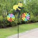 thumbnail image 1 of Molino de viento para niños con tela de animales de ciclismo tridimensional para decoración al aire libre, juguete tradicional nostálgico, molino de viento colorido, 1 of 6