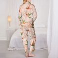 thumbnail image 3 of Pajama Sets for Women 2 Pcs, Simple Hummingbird Floral Print Button Down Long Sleeve Sleepwear Lounge PJ Sets, 3 of 6