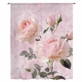 thumbnail image 2 of Romantic Pink Roses Sheer Curtains 96 Inches Long, Watercolor Botanical Floral Light Filering Curtains, Privacy Drapes Simi Floor to Veiling Curtain for Living Room Bedroom Large Window Treatment, 2 of 9