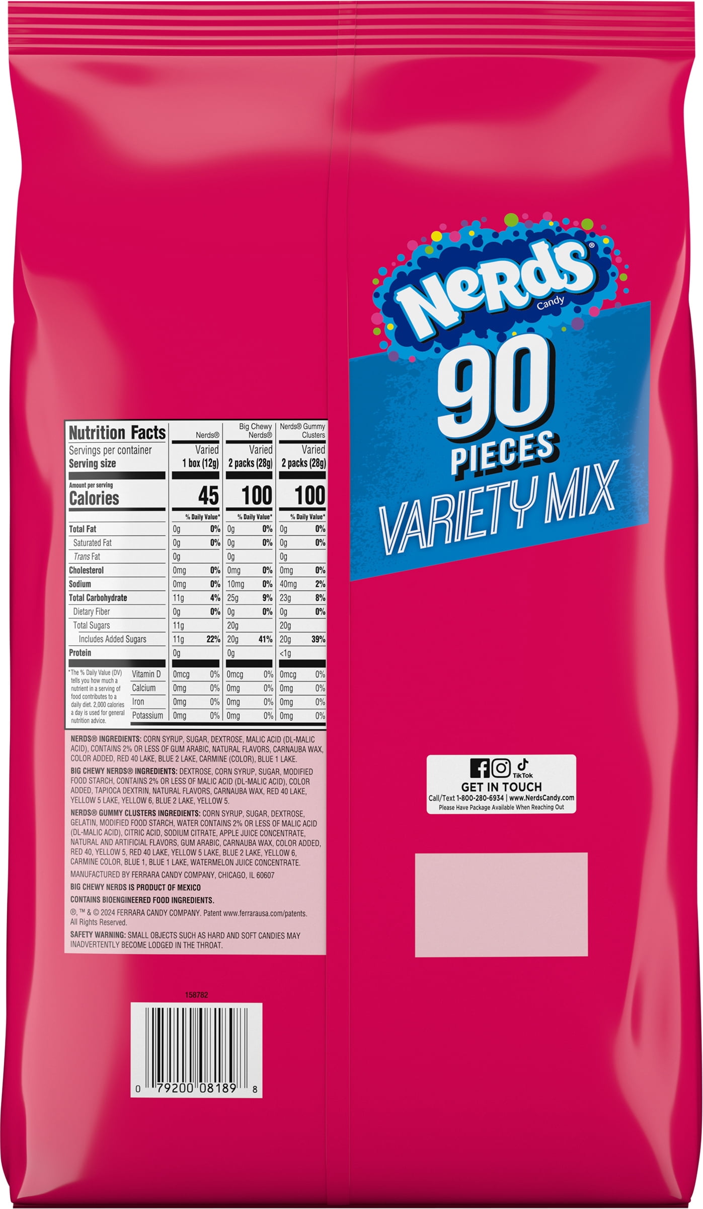 (3 pack) Nerds Variety Pack 90 Count 41.76 Ounce Mixed Bag