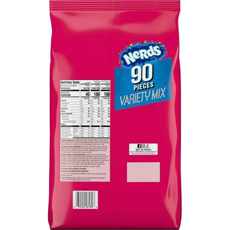 Nerds Variety Pack 90 Count 41.76 Ounce Mixed Bag - Walmart.com