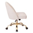 thumbnail image 4 of Layton Mid Back Office Chair in Oyster Beige Velvet with Gold Finish Base, 4 of 4